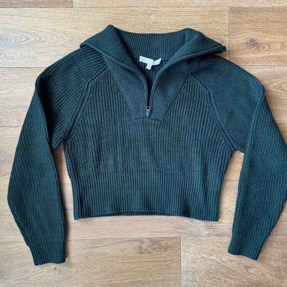 Wayf Nelle Half Zip Pullover in Forest Green | Size XS - Picture 3 of 7